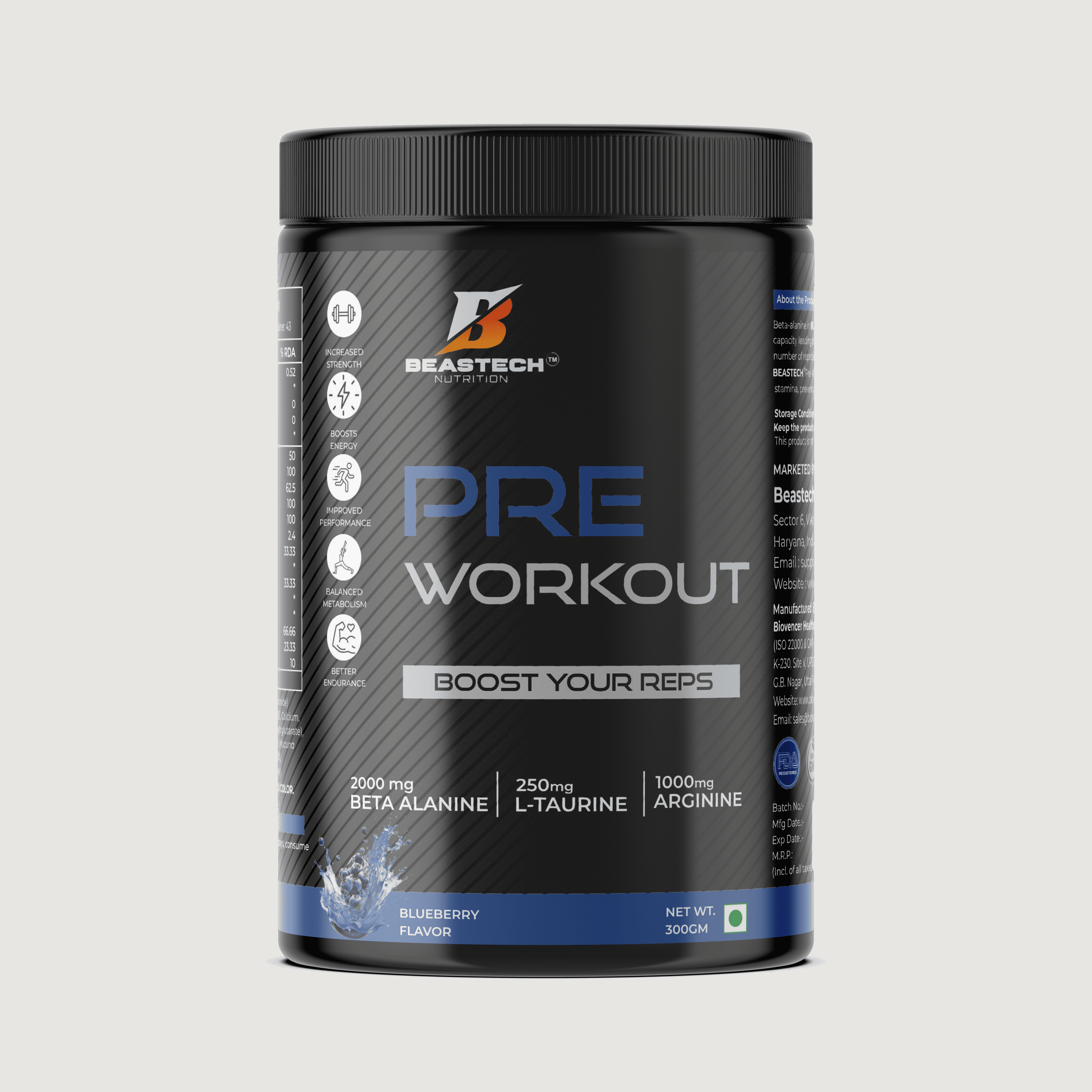 Pre-Workout Boot Your Reps Blueberry